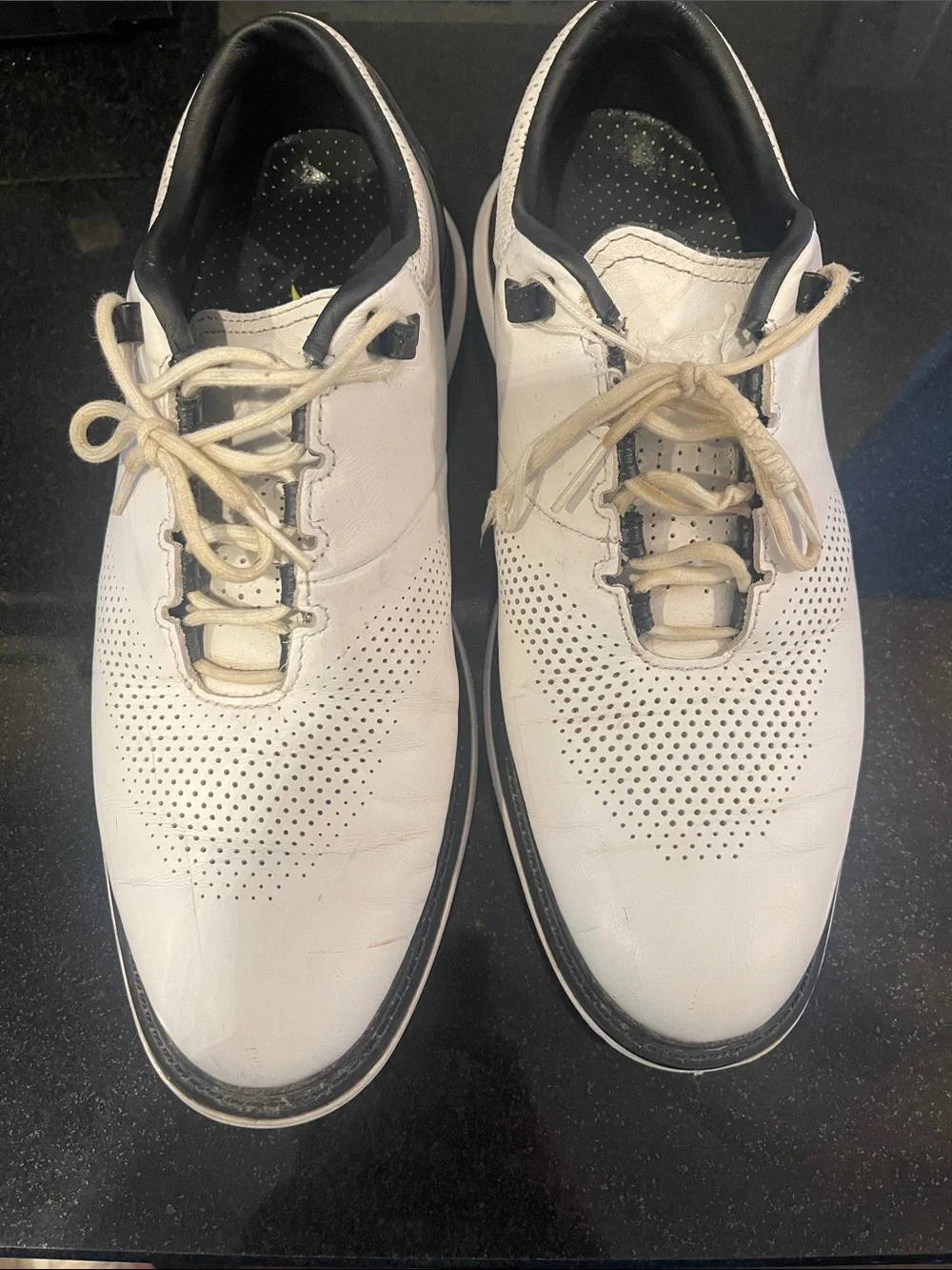 Men's Nike Air Jordan White Perforated Leather Golf/Active Shoes
